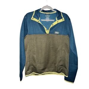 LL Bean Airlight Sweater Mens Small Pullover Snap Logo Colorblock UPF Outdoor